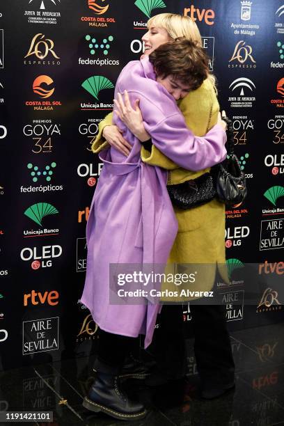 Spanish actresses Greta Fernandez and Natalia de Molina attend the 34rd edition Goya Candidates Lecture at Academia de Cine on December 02, 2019 in...