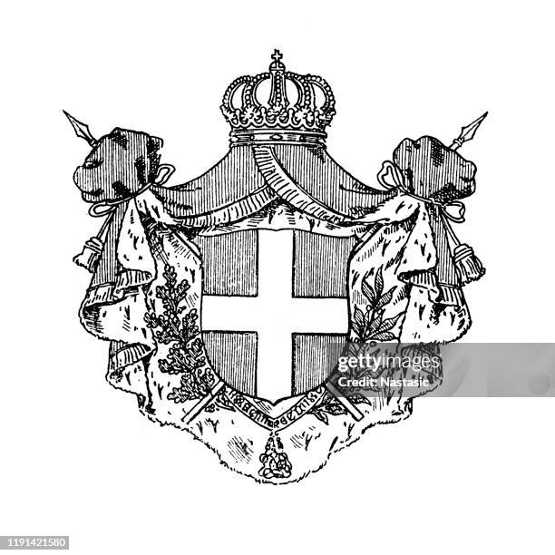 heraldik, wappen italien - wappen stock-grafiken, -clipart, -cartoons und -symbole