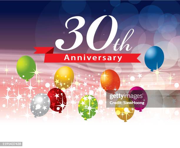 30th anniversary - 30th anniversary stock illustrations