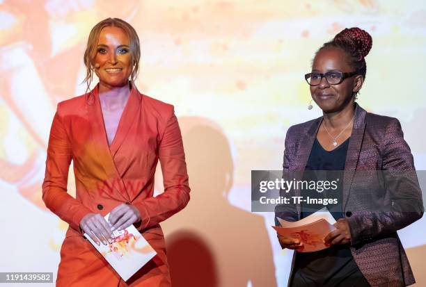 Nele Schenker and Shary Reeves look on during the Lotte Price 2019 on November 8, 2019 in Wuerzburg, Germany.