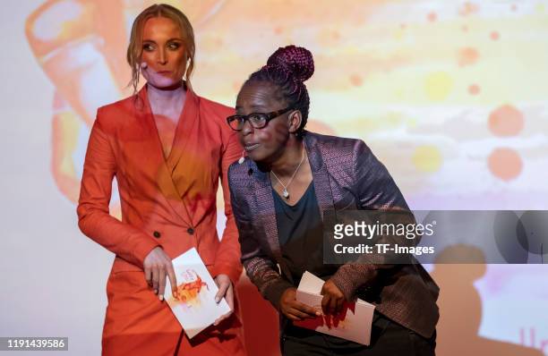 Nele Schenker and Shary Reeves look on during the Lotte Price 2019 on November 8, 2019 in Wuerzburg, Germany.
