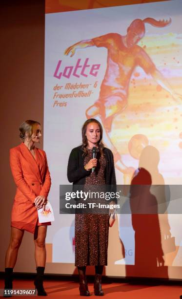 Nele Schenker and Gina Lewandowski look on during the Lotte Price 2019 on November 8, 2019 in Wuerzburg, Germany.