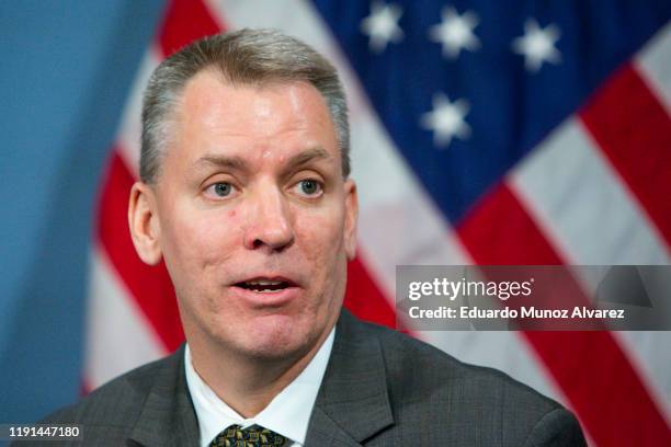 Police Commissioner Dermot Shea speaks to the media during a press conference at City Hall on January 3, 2020 in New York City. The NYPD will take...