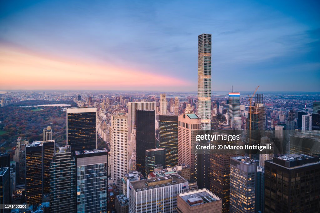 Upper West Side Manhattan at sunset, New York City