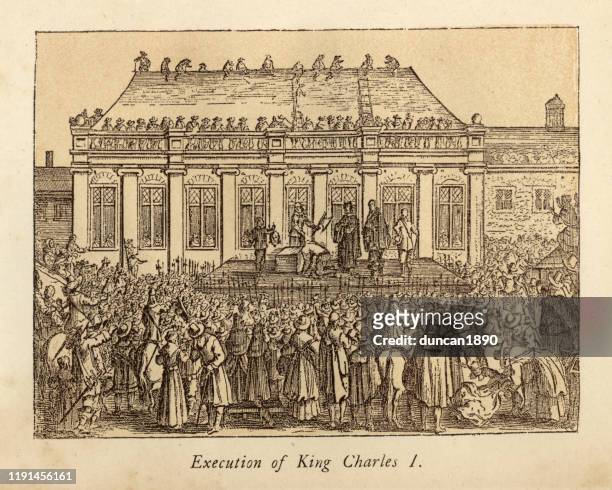 ilustrações de stock, clip art, desenhos animados e ícones de execution of king charles i of england - decapitado
