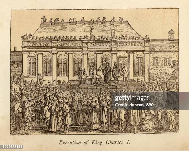 execution of king charles i of england - execution stock illustrations