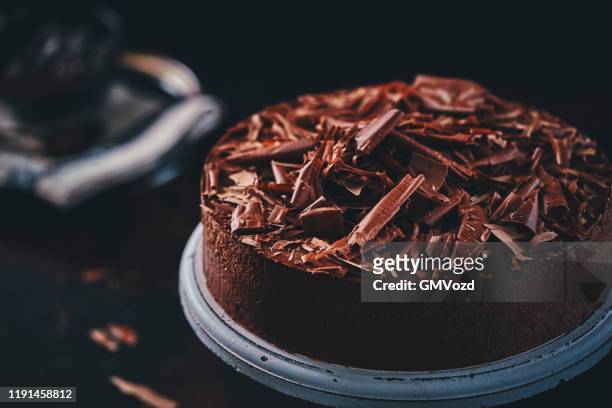 torta a strati di cioccolato - chocolate cake foto e immagini stock