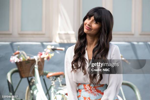 Chip Driver Mystery" Episode 406 -- Pictured: Jameela Jamil as Tahani Al-Jamil --