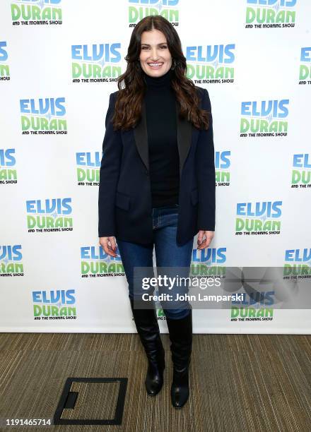 Idina Menzel visits "The Elvis Duran Z100 Morning Show" at Z100 Studio on December 02, 2019 in New York City.