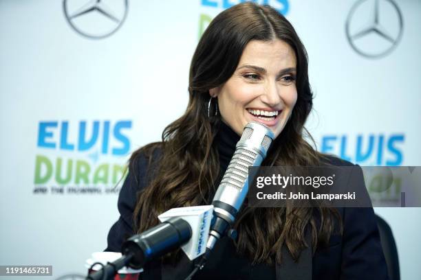 Idina Menzel visits "The Elvis Duran Z100 Morning Show" at Z100 Studio on December 02, 2019 in New York City.