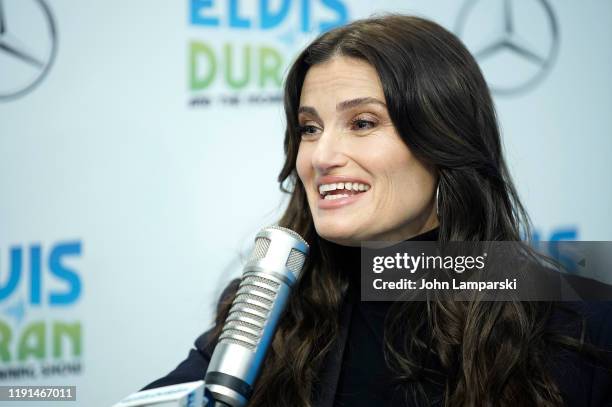 Idina Menzel visits "The Elvis Duran Z100 Morning Show" at Z100 Studio on December 02, 2019 in New York City.