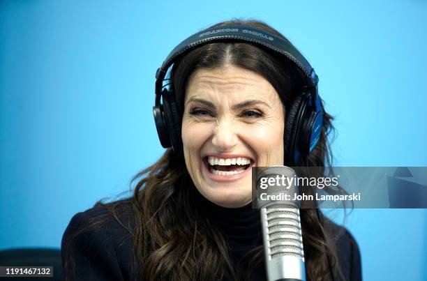 Idina Menzel visits "The Elvis Duran Z100 Morning Show" at Z100 Studio on December 02, 2019 in New York City.