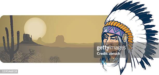 ilustraciones, imágenes clip art, dibujos animados e iconos de stock de tribal jefe - indios apache