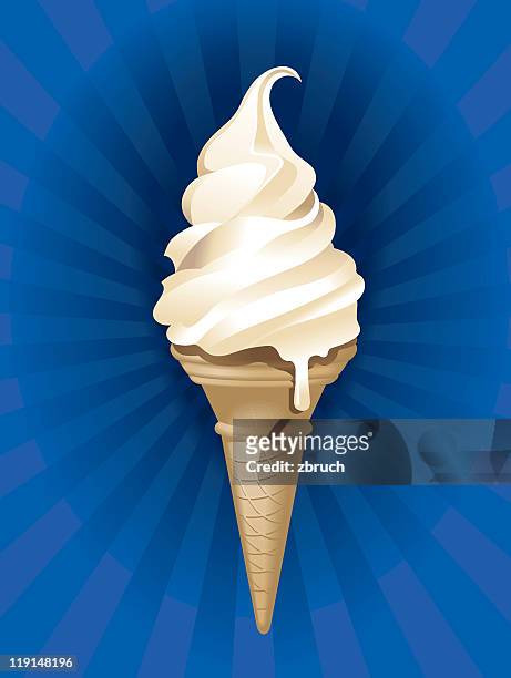 cartoon poster of ice cream cone - chocolate swirl stock illustrations