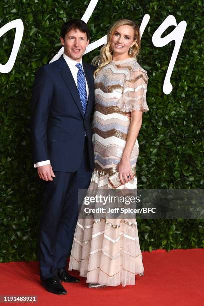 James Blunt and Lady Sofia Wellesley arrive at The Fashion Awards 2019 held at Royal Albert Hall on December 02, 2019 in London, England.