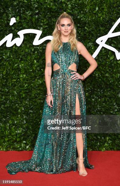 Chiara Ferragni arrives at The Fashion Awards 2019 held at Royal Albert Hall on December 02, 2019 in London, England.