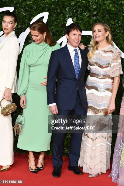 Arizona Muse, Millie Mackintosh, James Blunt and Lady Sofia Wellesley at The Fashion Awards 2019 held at Royal Albert Hall on December 02, 2019 in...