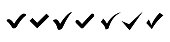 Set of Simple check mark. Black check mark icon. Tick symbol, vector illustrations. Accept okay symbol for approvement or checklist design