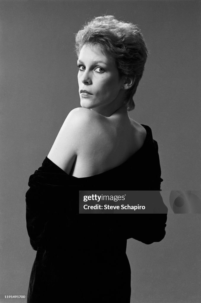 Portrait Of American Actress Jamie Lee Curtis As She Poses With Her