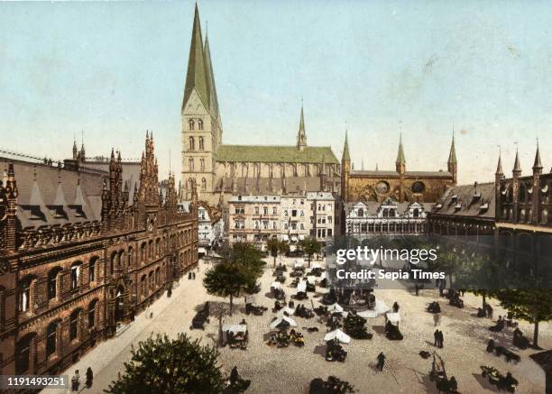 St. Marien Lubeck , Market square of Lubeck, Market squares in Schleswig-Holstein, Buildings in Lubeck Schleswig-Holstein, 1898 in Lubeck, Lubeck,...