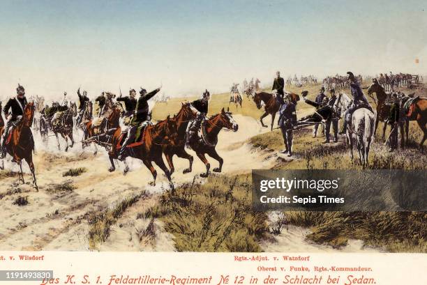 Artillery of France, Paintings in Ardennes , Battle of Sedan, Military use of horses, 1. Koniglich Sachsisches Feldartillerie-Regiment Nr. 12 France,...