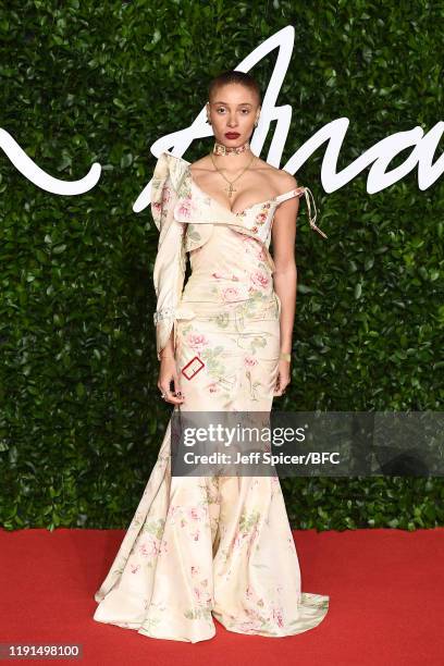 Adwoa Aboah arrives at The Fashion Awards 2019 held at Royal Albert Hall on December 02, 2019 in London, England.