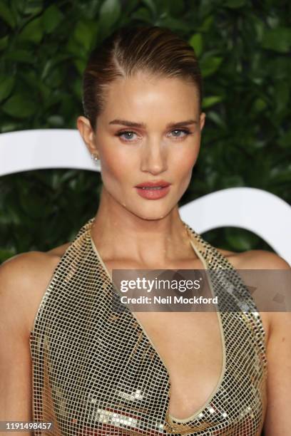 Rosie Huntington-Whiteley arrives at The Fashion Awards 2019 held at Royal Albert Hall on December 02, 2019 in London, England.