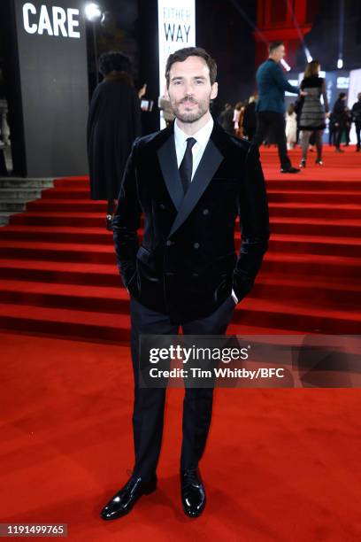 Sam Claflin arrives at The Fashion Awards 2019 held at Royal Albert Hall on December 02, 2019 in London, England.