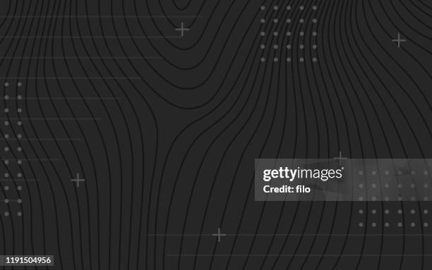 stockillustraties, clipart, cartoons en iconen met zwarte donkere abstracte topografische lijnen achtergrond - contourlijn