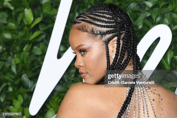 Rihanna arrives at The Fashion Awards 2019 held at Royal Albert Hall on December 02, 2019 in London, England.