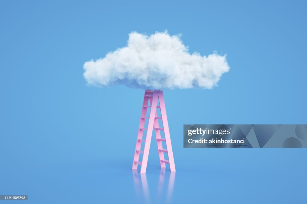 Stairs to the clouds, Ladder of Success Concept
