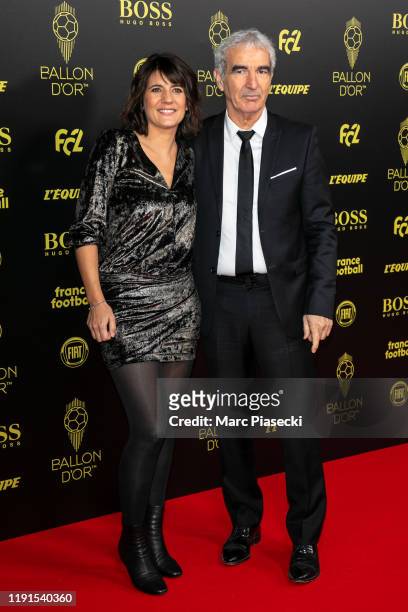 Estelle Denis and Raymond Domenech attend the photocall during the Ballon D'Or Ceremony at Theatre Du Chatelet on December 02, 2019 in Paris, France.