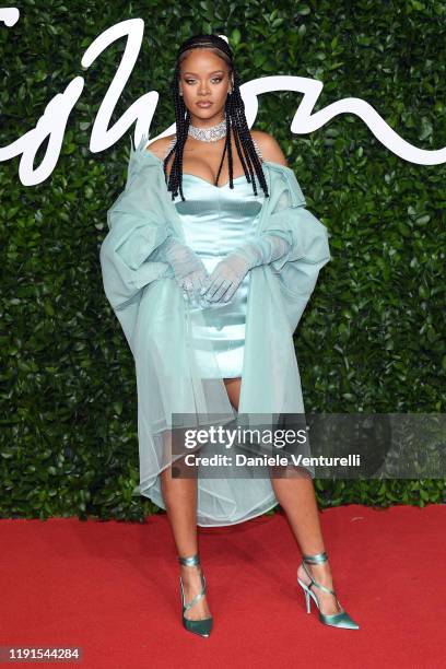 Rihanna arrives at The Fashion Awards 2019 held at Royal Albert Hall on December 02, 2019 in London, England.