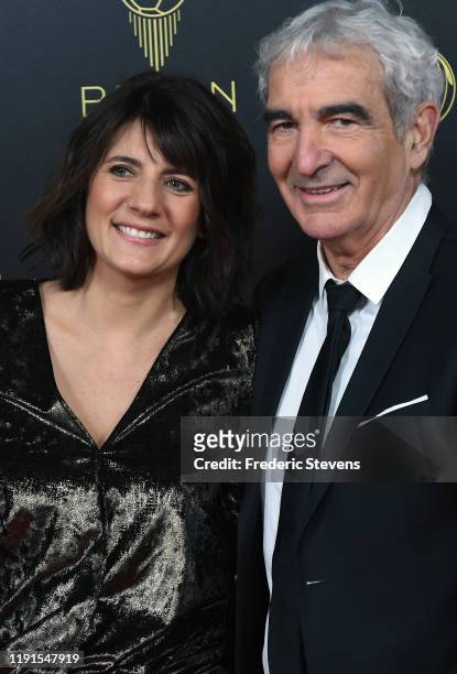 Estelle Denis and Raymond Domenech attend the photocall before the Ballon D'Or Ceremony at Theatre Du Chatelet on December 02, 2019 in Paris, France.