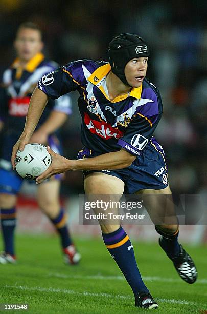 Richard Swain for the Melbourne Storm in action during the NRL round 1 game between the Melbourne Storm and Canberra Raiders at Olympic Park,...