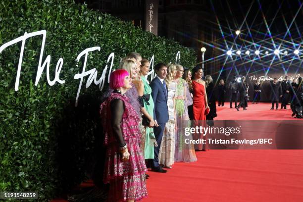 Zandra Rhodes, Lady Mary Charteris, Arizona Muse, Millie Mackintosh, James Blunt, Lady Sofia Wellesley, Alice Naylor-Leyland, Amy Powney and guest...