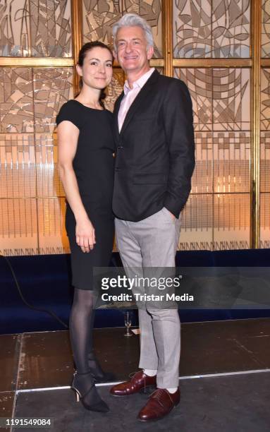 Henriette Richter-Roehl, Dominic Raacke during the "Skylight' theater premiere at Schiller Theater on December 1, 2019 in Berlin, Germany.