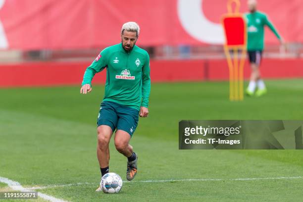 Claudio Pizarro of SV Werder Bremen controls the ball during the SV Werder Bremen winter training camp on January 03, 2020 in Mallorca, Spain.