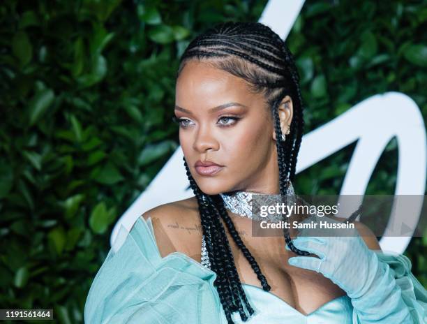 Rihanna arrives at The Fashion Awards 2019 held at Royal Albert Hall on December 02, 2019 in London, England.