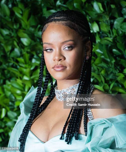 Rihanna arrives at The Fashion Awards 2019 held at Royal Albert Hall on December 02, 2019 in London, England.