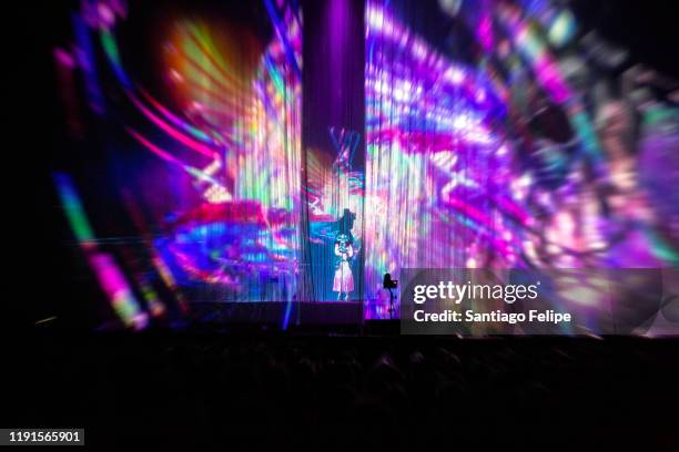 Bjork performs onstage during her "Cornucopia" tour at Oslo Spektrum on December 02, 2019 in Oslo, Norway.