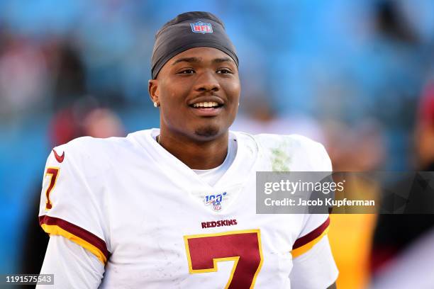 Dwayne Haskins of the Washington Redskins during the second half during their game against the Carolina Panthers at Bank of America Stadium on...