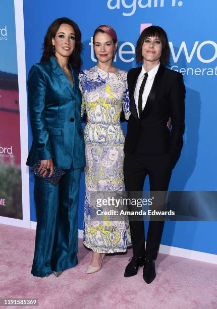 Jennifer Beals, Leisha Hailey and Kate Moennig arrive at the premiere of Showtime's "The L Word: Generation Q" at the Regal LA Live on December 02,...