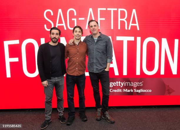 Michael Godere, Justin Long and Daniel Schecter attend the SAG-AFTRA Foundation Conversation: "After Class" at The Robin Williams Center on December...