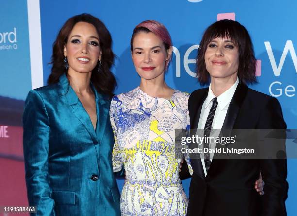 Jennifer Beals, Leisha Hailey and Katherine Moennig attend the premiere of Showtime's "The L Word: Generation Q" at Regal LA Live on December 02,...