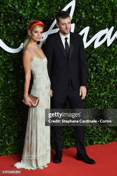 Pixie Geldof and George Barnett arrive at The Fashion Awards 2019 held at Royal Albert Hall on December 02, 2019 in London, England.