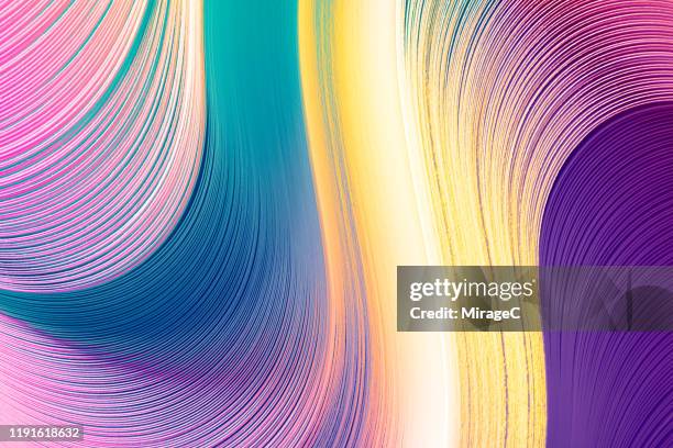 abstract color gradient of paper pile - iridescent stock-fotos und bilder