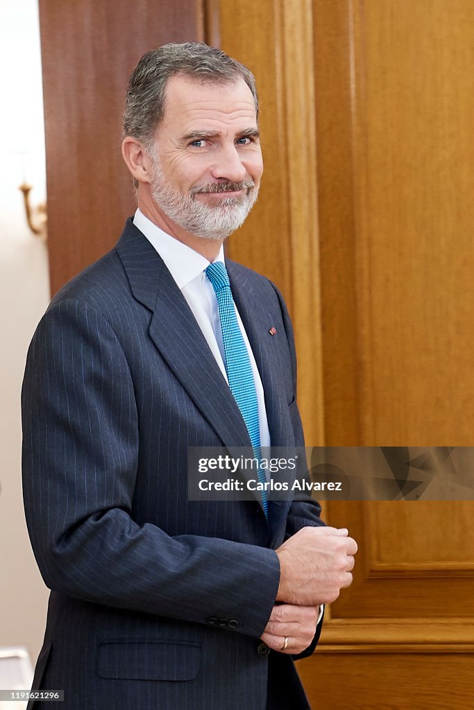 King Felipe Of Spain Attend Audiences At Zarzuela Palace