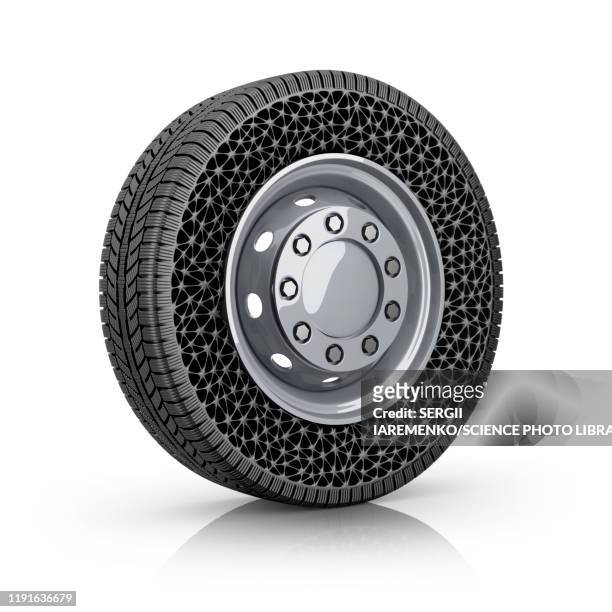 airless tyres, illustration - tubeless tyres stockfoto's en -beelden