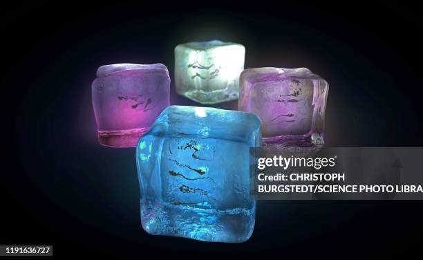 frozen sperm, conceptual illustration - cryopreservation stock illustrations